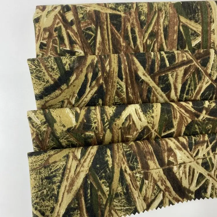 Hot sale cotton polyester 80/20 blend twill tc waterproof print peach skin tree print camouflage workwear fabric for clothes