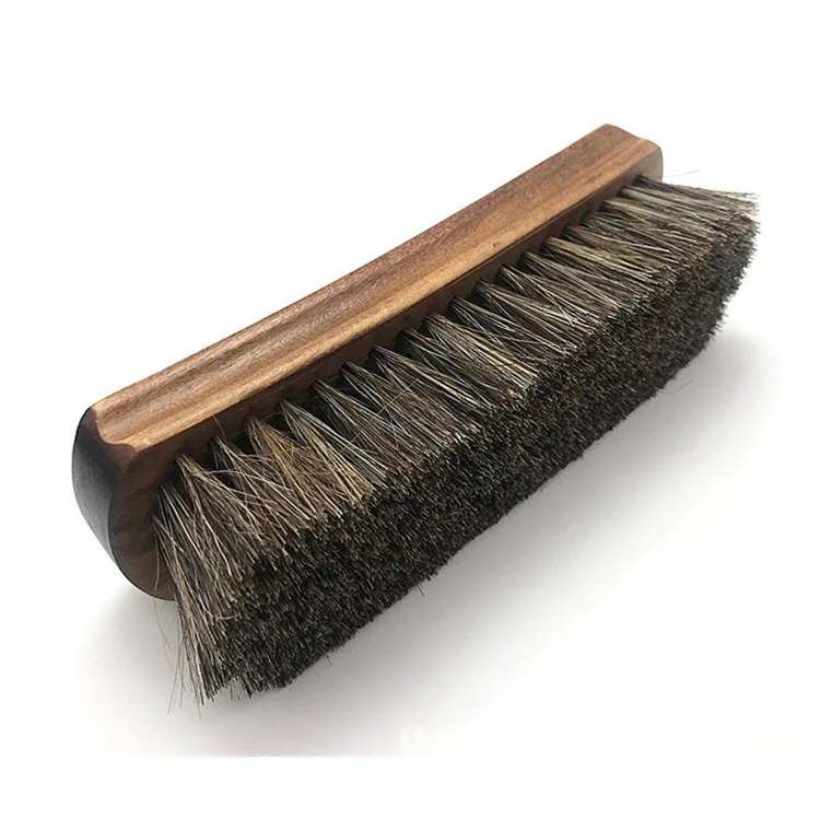 Высококачественная вогнутая щетка из конского волоса с деревянной ручкой, щетка для детейлинга автомобиля, щетка для кожи, сиденья и ковра