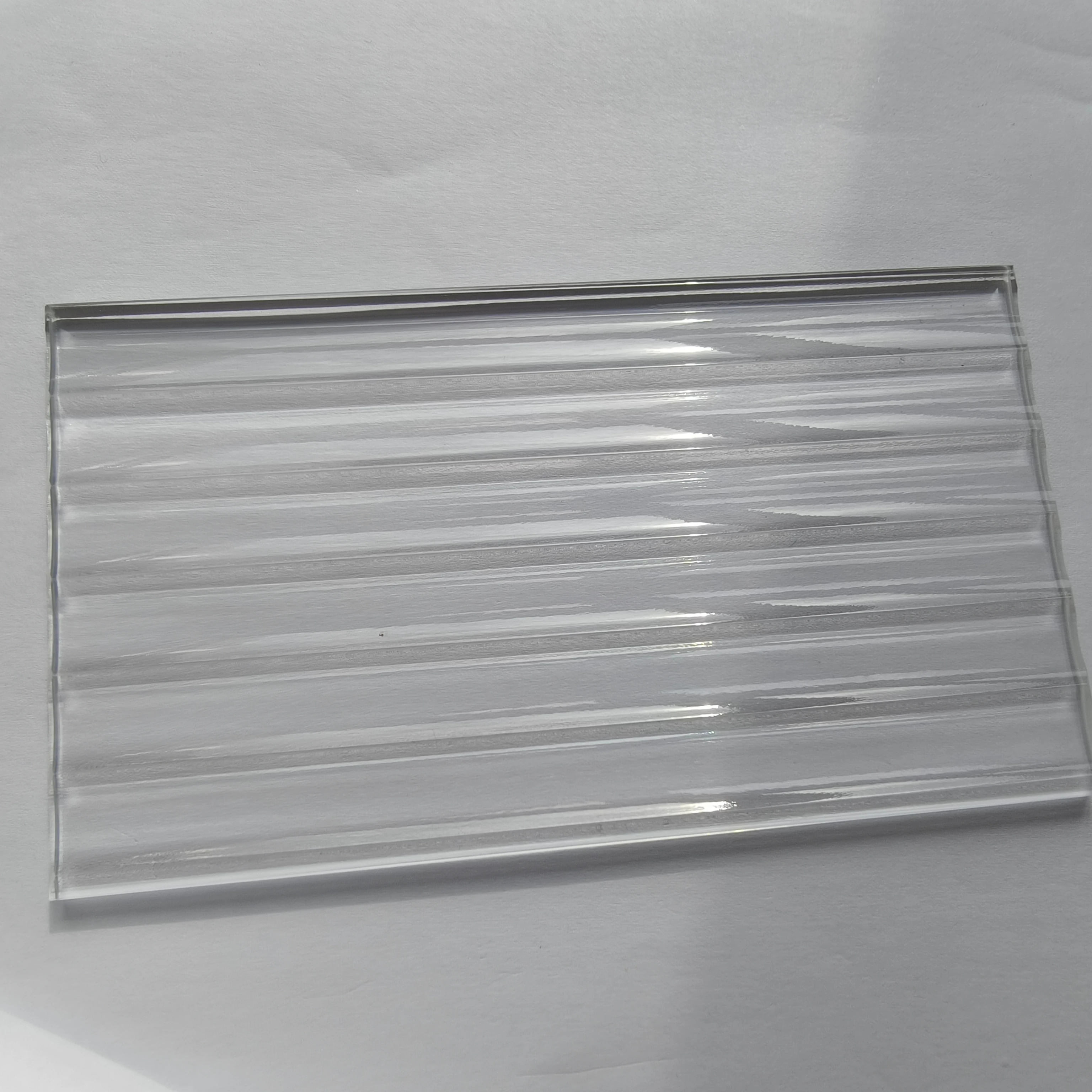 Clear Moru Patterned 3mm Solid Exterior Tempered Glass Fluted Reed Decorative Bathroom Safety Super white long iris glass