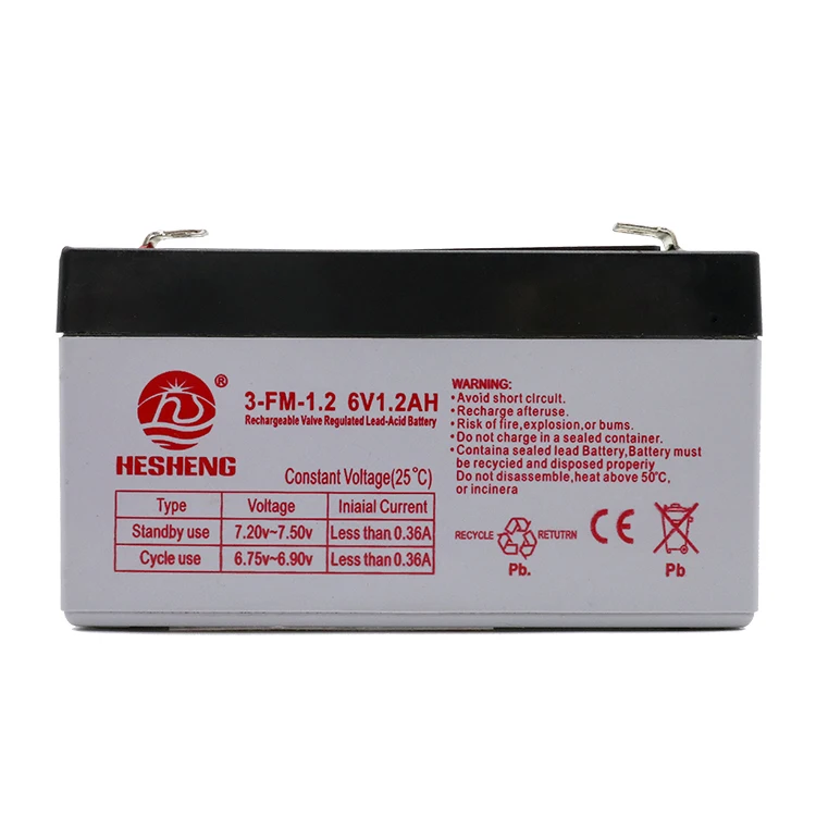 Factory Direct Sale Rechargeable Sealed 6V1.2AH UPS Battery