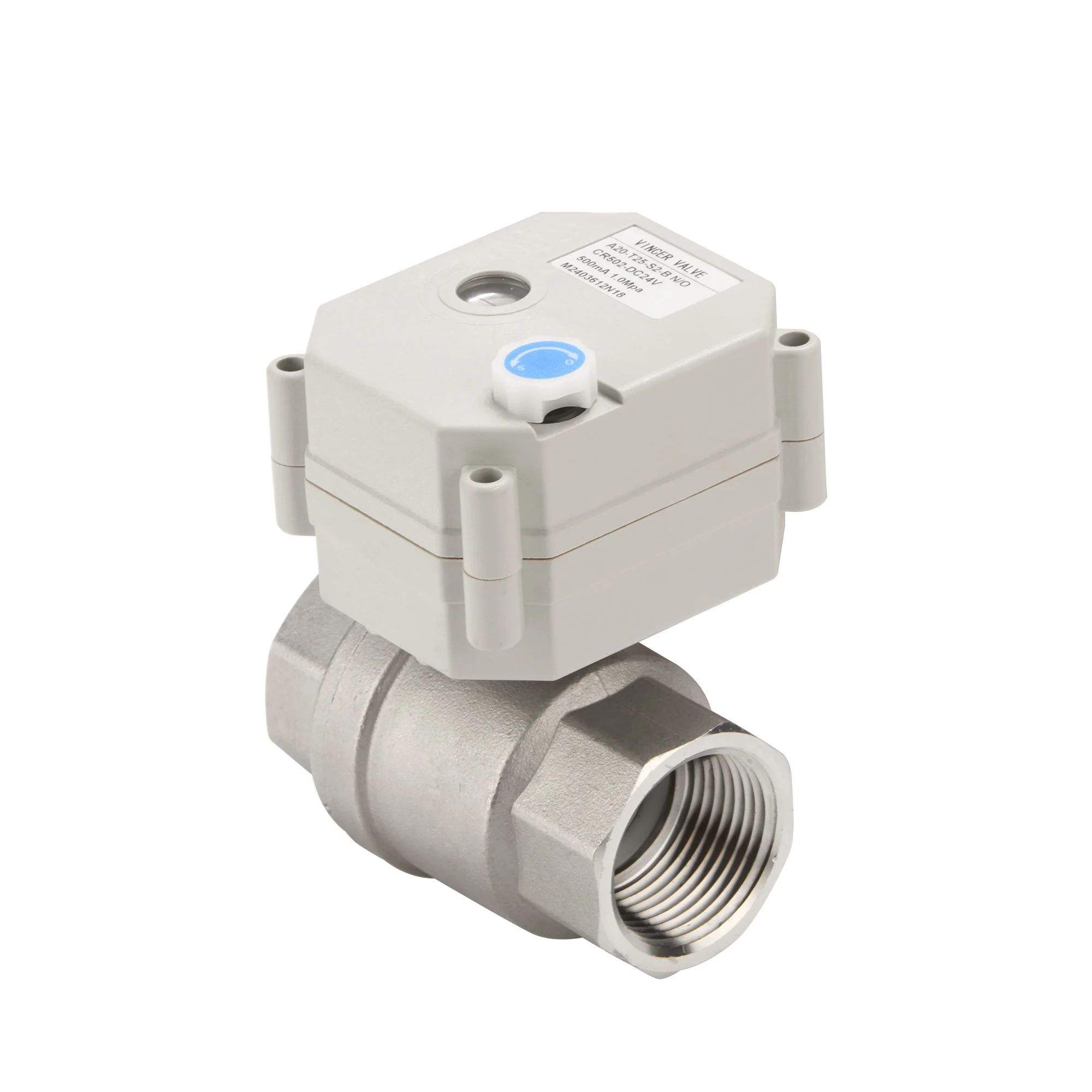 VINCER 9V 110V DN10-50 Thread Stainless steel 2way Miniature Type Motorized Ball Valve for Water Air