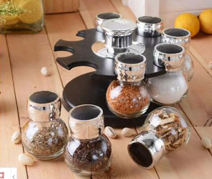 Многофункциональная вращающаяся стеклянная банка для перца и специй 12 шт. стойка органайзер хранения