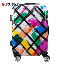 Жесткий чехол для переноски водонепроницаемые сумки на колесиках с печатью под заказ, чемодан на колесиках чемодан наборы багажа