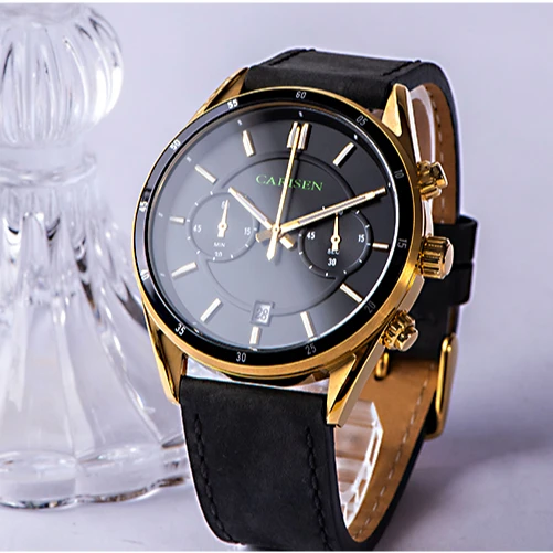 OEM ODM manufacturer custom logo japan movt quartz pilot watch stainless steel bezel l wrist men carisen