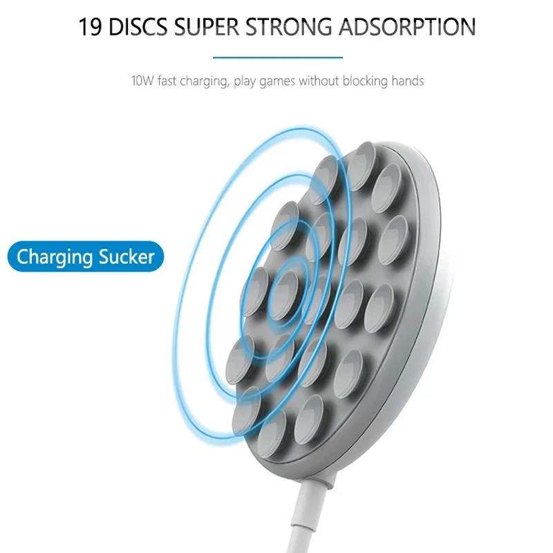 
10W Fast Qi Suction Cup Wireless Chargting For Samsung iPhone 12 Play Game Automatic Induction Wireless Charger 