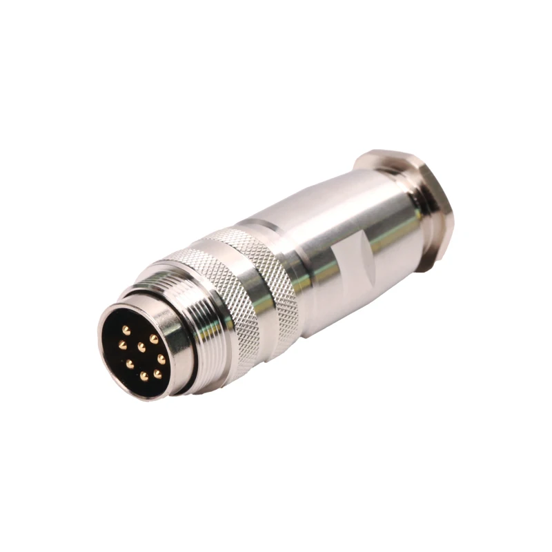 Connector M16 Female Shielded Metal M16 8pins Circular Connector Assembly Type