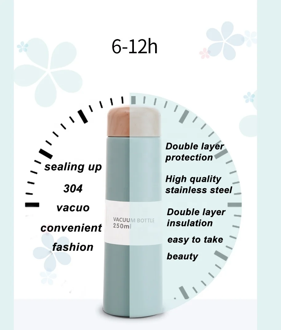 TY 150ml 250ml customized logo Stainless Steel Mini Cute Thermos With Wood Grain Lid Double Wall bottle