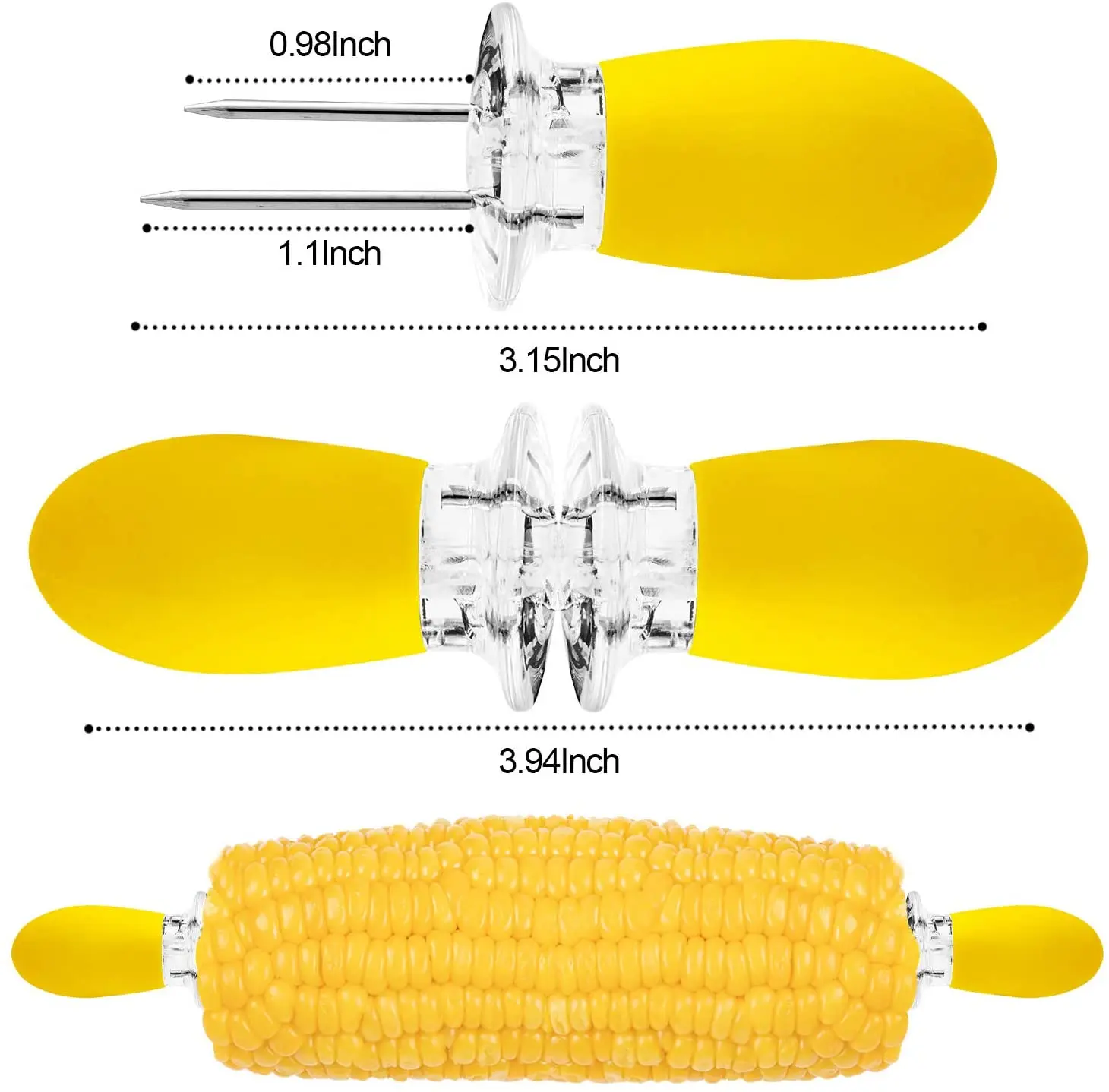 
Round Corn Cob Holders Outdoor Barbecue Tools Plastic Corn Pitch Forks 