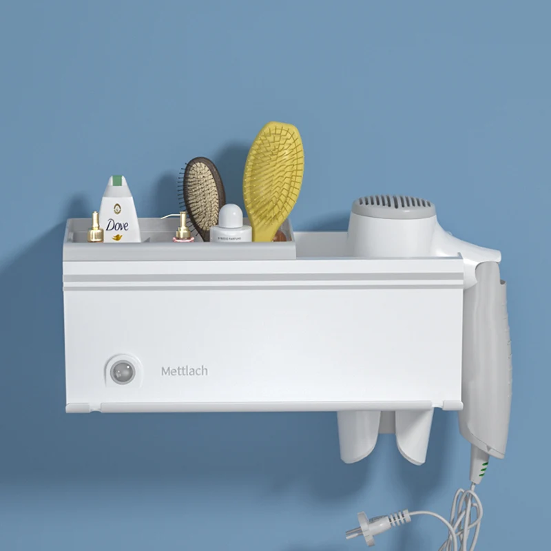 Induction lamp New Arrival Multifunctional Hair Dryer Holder Shelf No Drilling Bathroom Storage Organizers Creative Blower Rack
