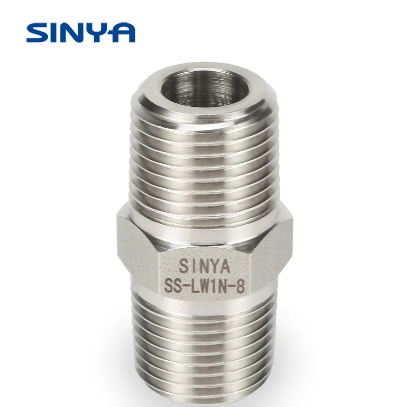 Instrumentation Pipe Fittings Stainless steel 316/316L 6000 PSI Monel Duplex Hastelloy C276,6Mo Male Thread NPT Hex Nipple