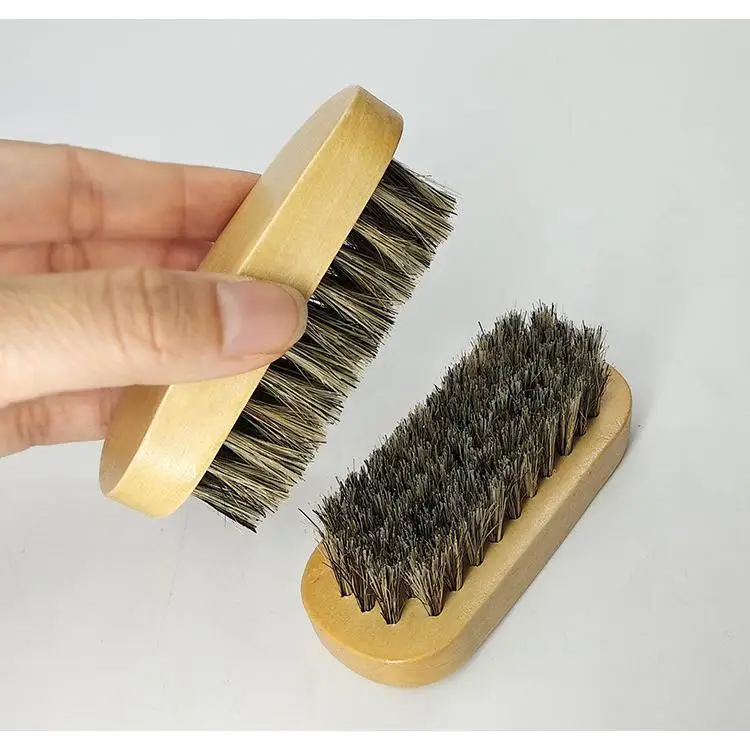 Small Wooden Shoe Brush Wooden Brush For Shoes Pig Hair Travel Small Easy To Carry Shoe Polish Set