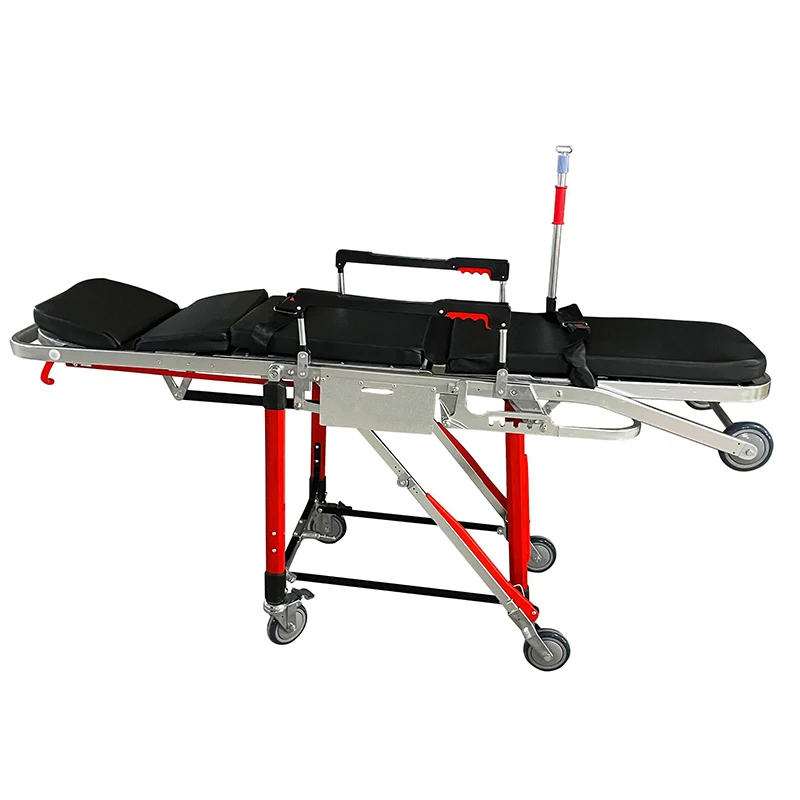 JQ-A1-4 Foldable Ambulance Transport Rescue Facility Wheelchair Bed Chair Stretcher