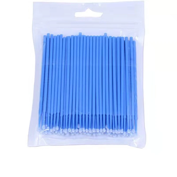 100pcs/pack Cotton Head Micro Brushes Disposable Microbrush Applicator Eyelash Glue Cleaning Brush for Eyelash Extension