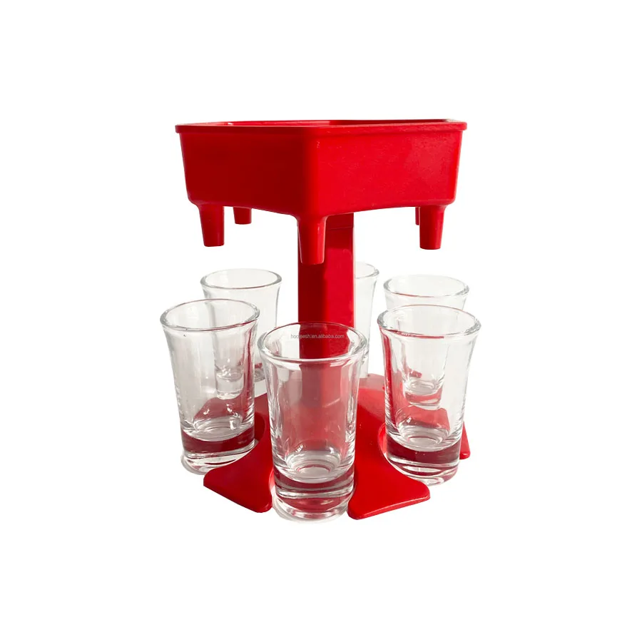 Factory Wholesale Shots Beer Dispenser 6 glass dispenser and holder/carrier beer