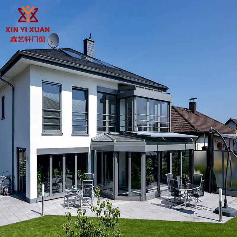 
China factory manufaceturer outdoor garden rooms 3.0 thick aluminum solarium room winter garden Insulating glass house 