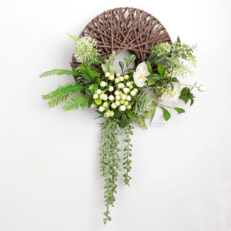 Amazon Hot Selling Artificial Eucalyptus Flower Wreath For Christmas Door Decoration