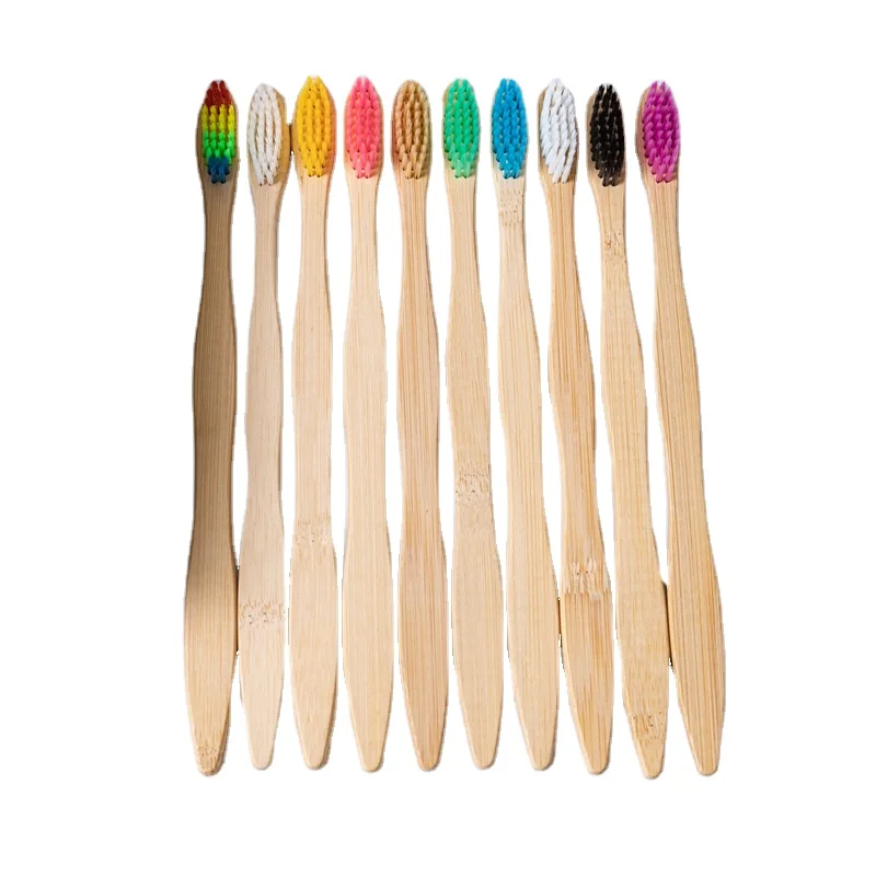Organic Eco Friendly Bamboo Toothbrush For Adults Gourd Shaped Brush Handle Bamboo Charcoal Bamboo Handle Soft Hair Toothbrush