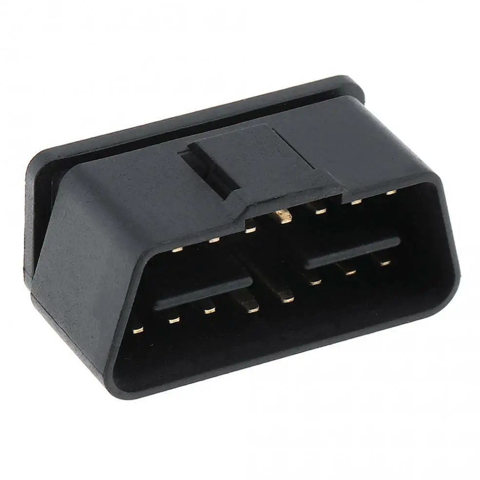 Gold-Plated 90-Degree OBD2 16 Pin Male Connector 12V J1962M OBD Plug Shell