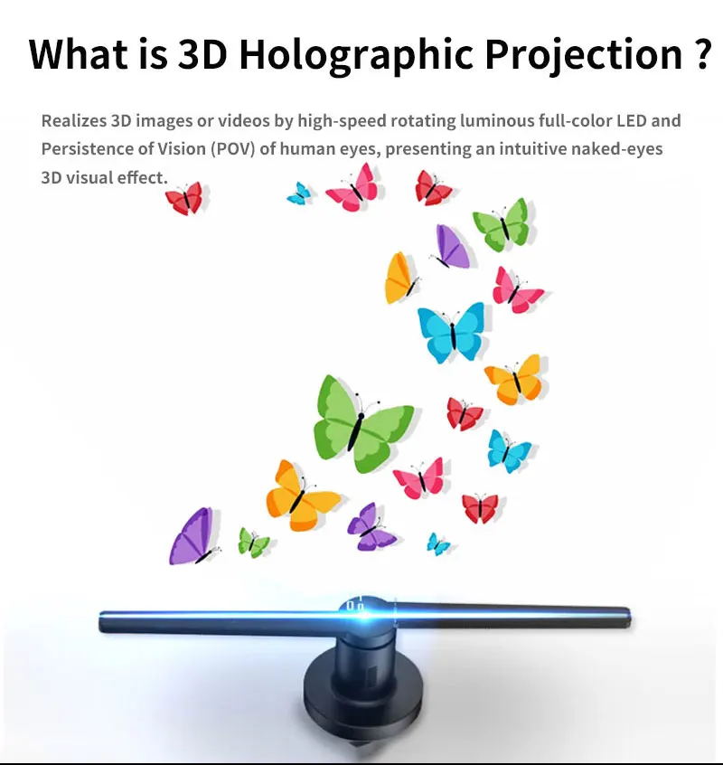 3 d голографический рекламный светодиодный вентилятор 100 см вращающийся 3d Голограмма дисплей 1024*1024