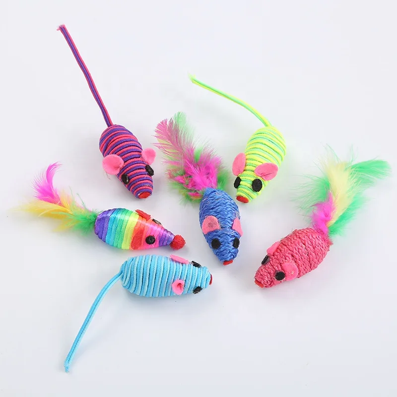 
Hefei SY wholesale manufacturer rope plastic mouse cat toy cat toy mouse steering mouse cat 