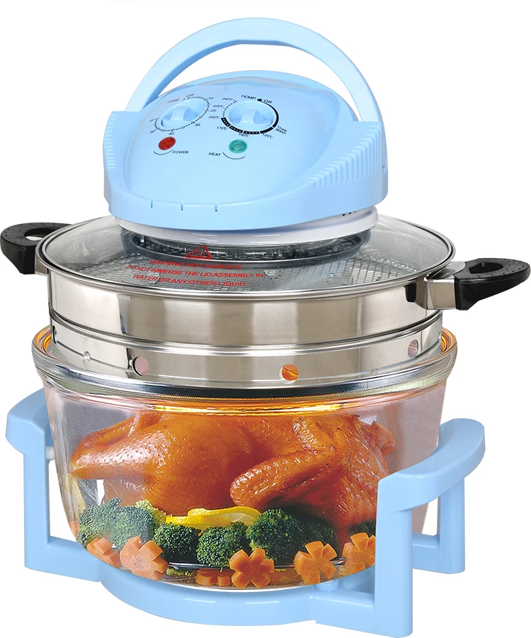12L/17L Hot Sale Lightwave Halogen Oven 12l/20l 1200w Smart Digital Deep Glass Electric Round Air Fryer
