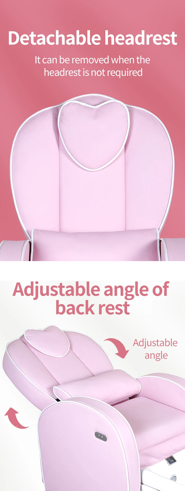 Healthtec beauty pink salon chairs salon furniture modern manicure electric massage pedicure chairs luxury pink sets