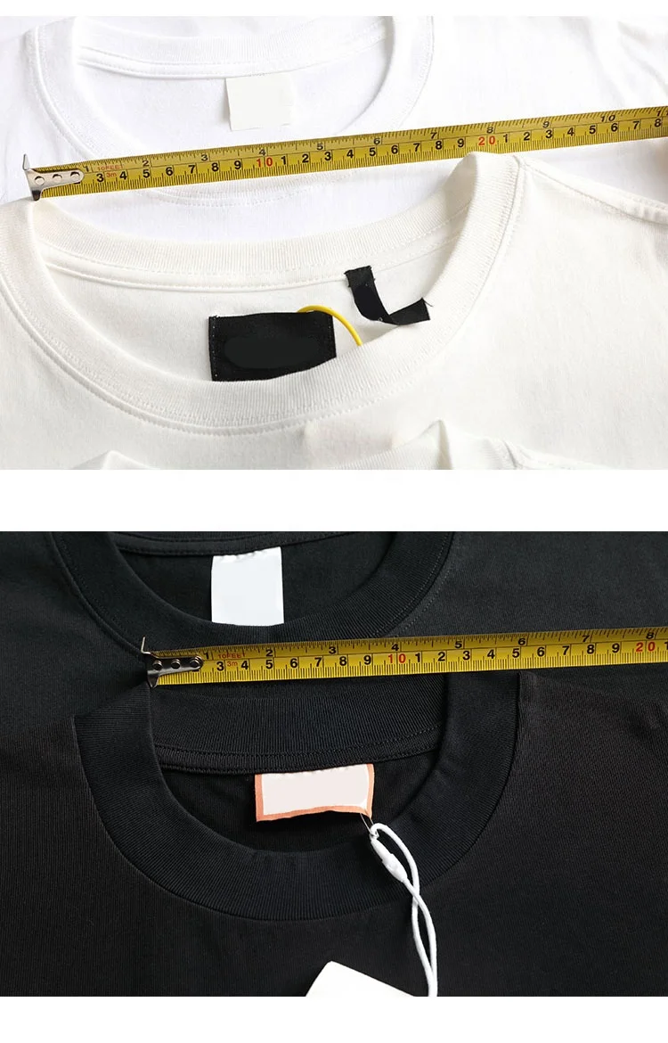 400 Gsm Heavy Oversized Tee Shirt Custom Logo T Shirt Rib Thick Collar Mock Neck High Quality Heavyweight T-shirt