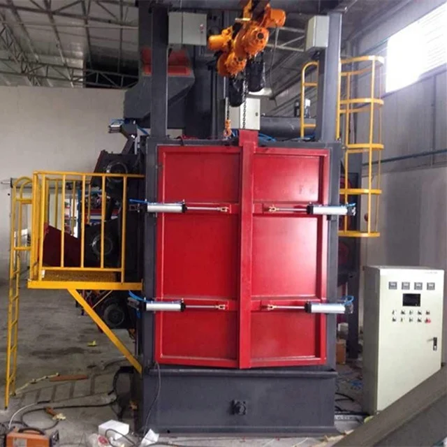 Hot sell Sand blast room sand blasting booth sandblasting equipment with Top electric hoist
