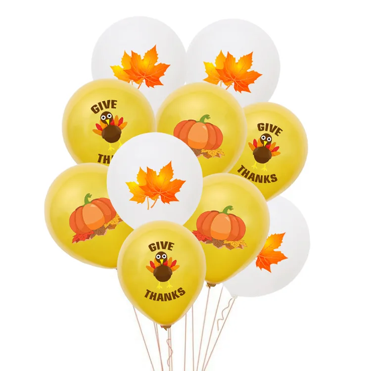 Z-195  New Design Thanksgiving party decoration turkey pumpkin latex balloon GIVE THANKS  For Thanks Given Day