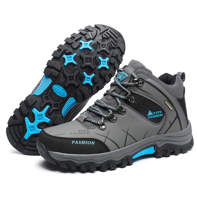 Sunland new trend fashion trekking winter high ankle cheap mountain waterproof sport work safety outdoor boot men hiking shoes