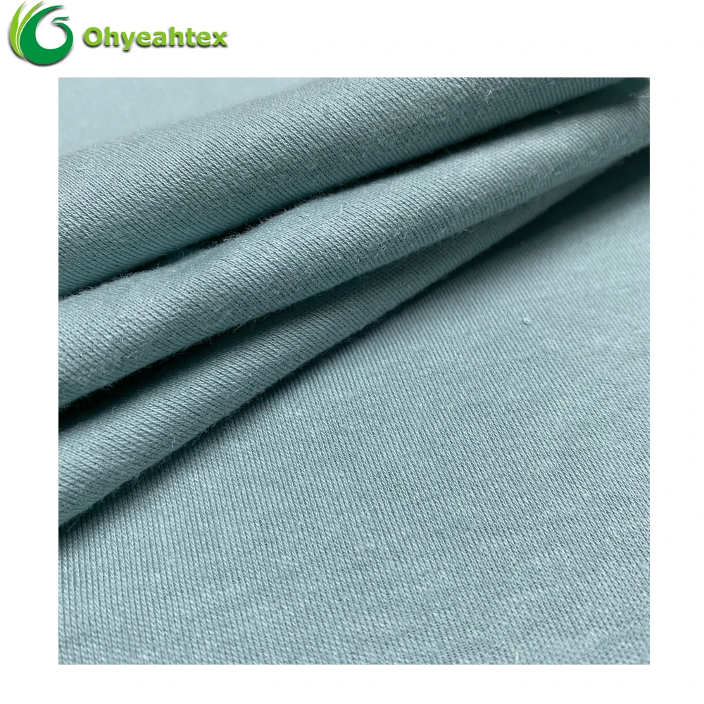 
Organic 2 Way Stretch Knitted Interlock Single Jersey 70% Organic Cotton 30% Hemp Fabric For T-shirt 