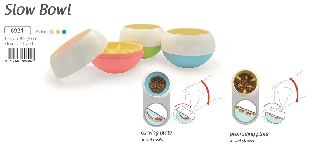 6924 OEM ODM Make Pets Healthy Convenient Storage Slow Eating Pet Bowl Pet Cat Food Dispenser Toy