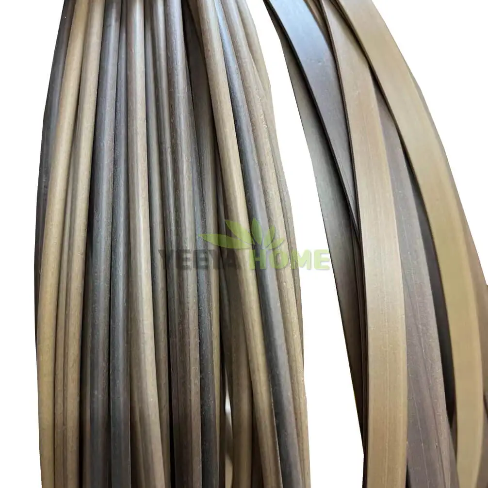 Cheapest Synthetic Artificial PE PVC Rattan Wicker Cane Half Round Weaving Material Roll 6mm For Outdoor Furniture Chair Webbing