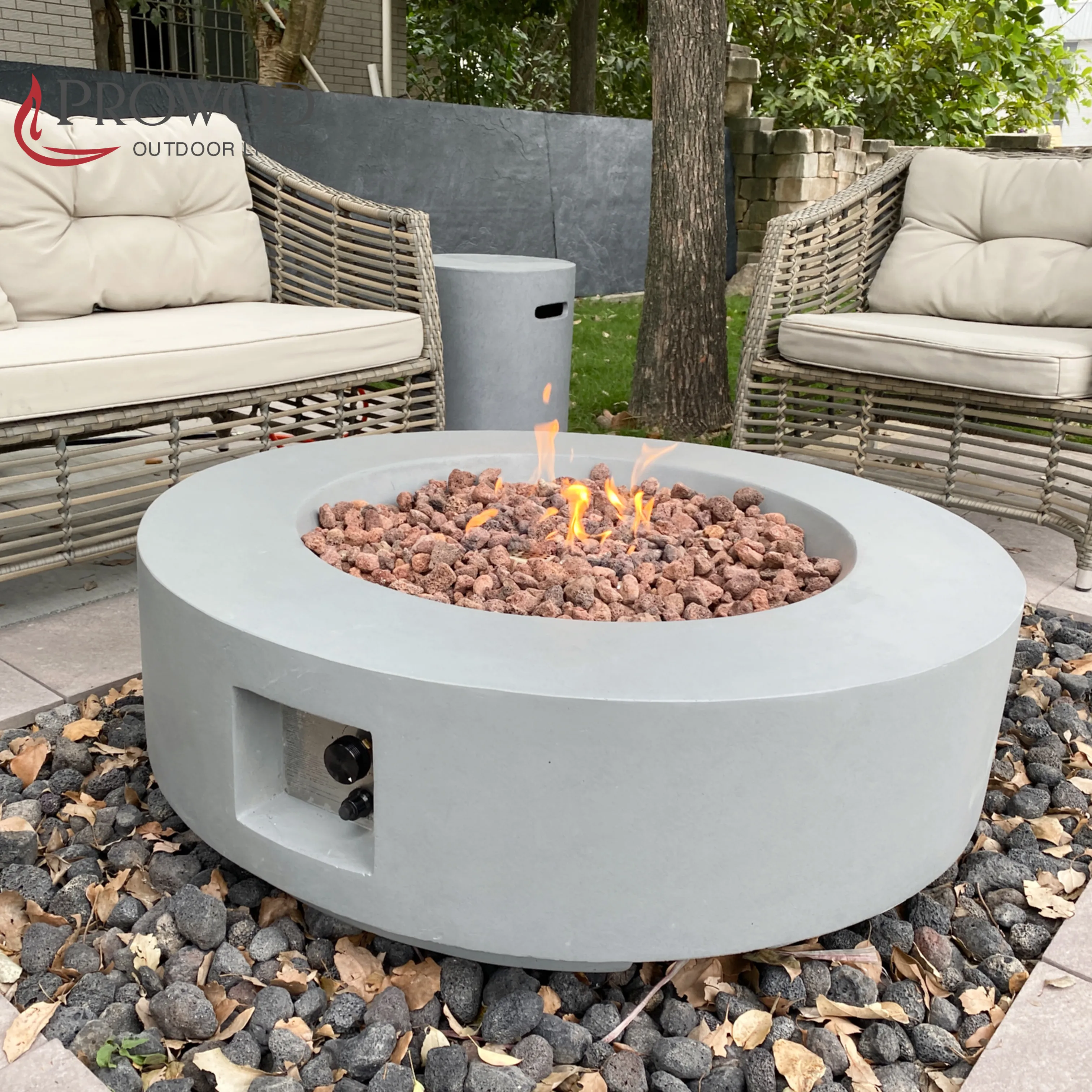 GFRC Concrete Heaters Natural Gas Outdoor Fireplace Garden Fire Pits