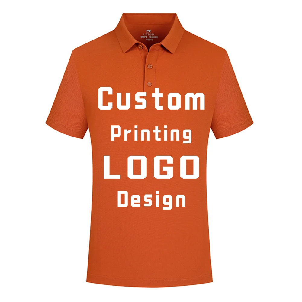 Hot Sale 210 GSM Golf Blank Customized Embroidery Printed Wholesale Turn-Down Collar Photo Print Pattern Blank Polos