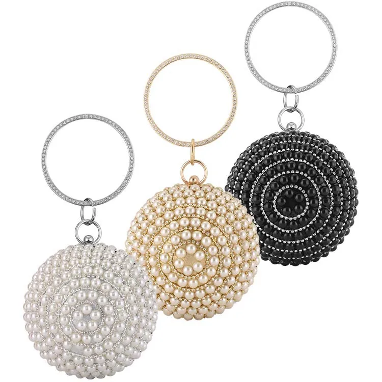 Evening Bag, Bridal Wedding Mini  Ball Shaped Clutch Evening Rhinestone Bags/
