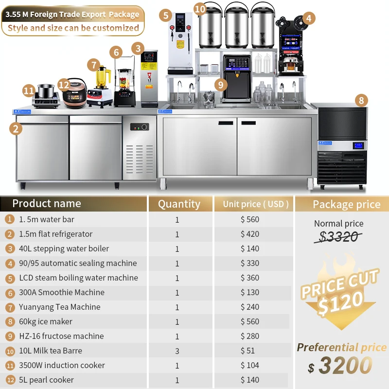 All Set Bubble Tea Equipment/Milk Tea Shop Counter Design/Milk Tea Shop Equipment