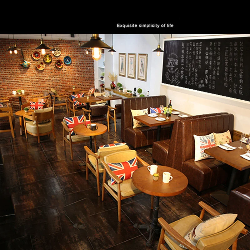 New Design Wholesale Commercial Restaurant Furniture Vintage Wooden Restaurant Dining Set,Bar Cafe Furniture