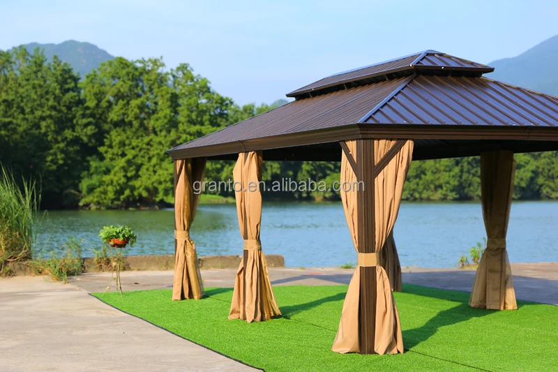 Удобная мебель для отдыха на открытом воздухе, большая беседка, алюминиевый каркас, павильон с занавеской