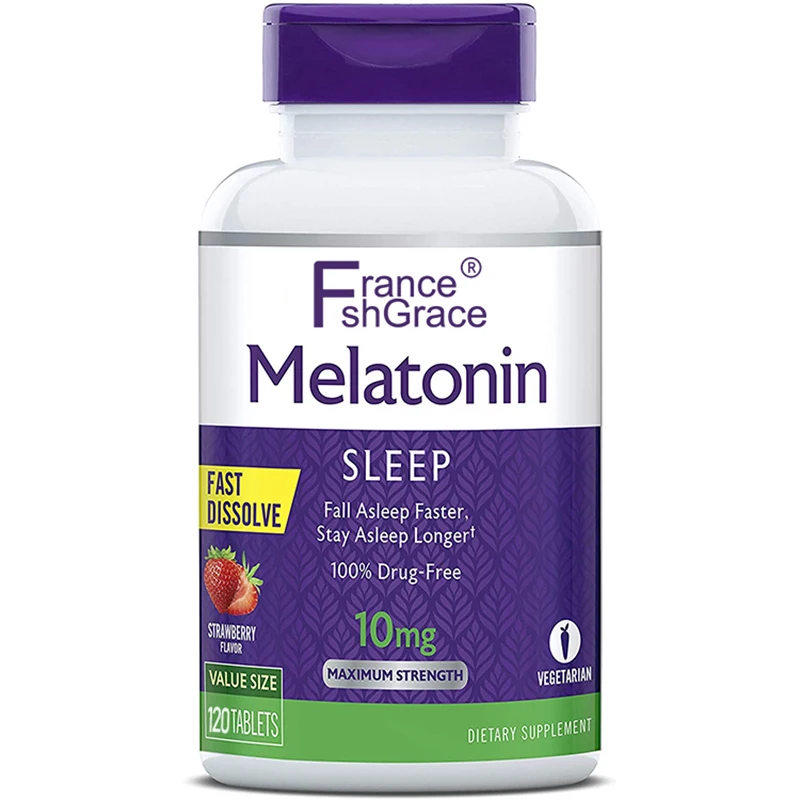 Melatonin Fast Dissolve Tablets Helps Fall Asleep Faster Stay Asleep Longer Easy take Dissolves in Strengthen Immune System