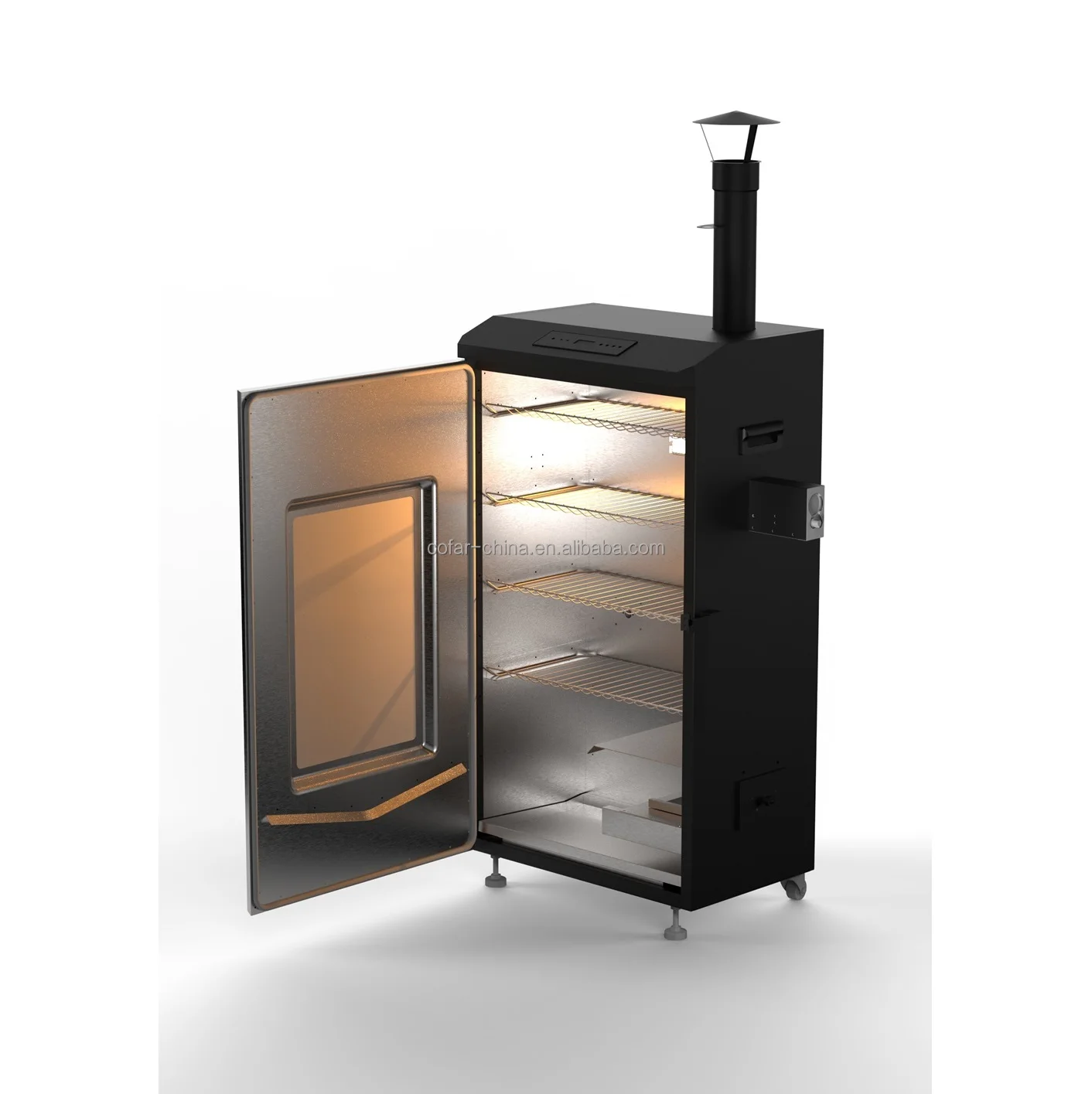 2025 new 40 inch vertical type Electric Vertical BBQ Smoker with Analog Temperature Control, Chrome Racks 535 Cooking 0.62 CM2