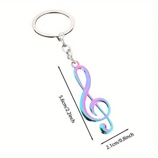 Stylish Creative Music Symbol Pendant Keychain Cute Custom Logo Metal Keychain Durable Zinc Alloy Material