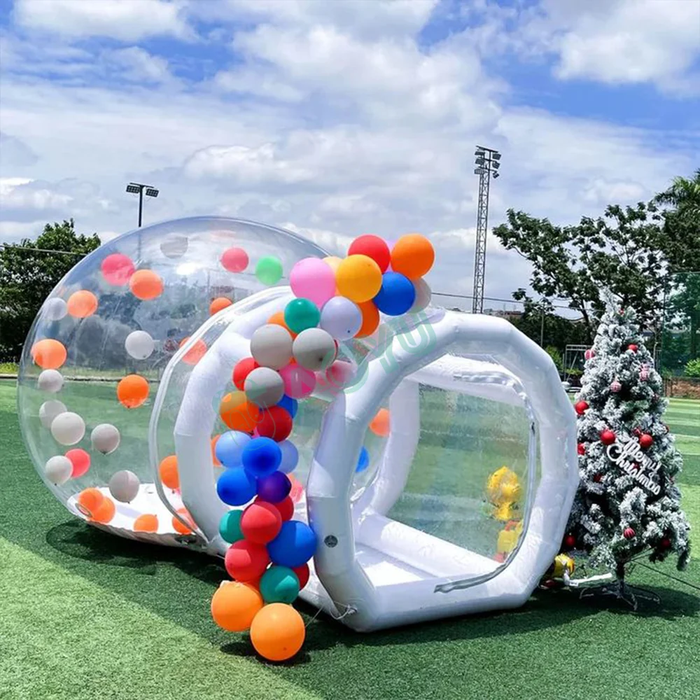 AOYU Inflatable Bubble House Single Ball Clear Hotel Room Igloo Tent With Balloon For Kids Play
