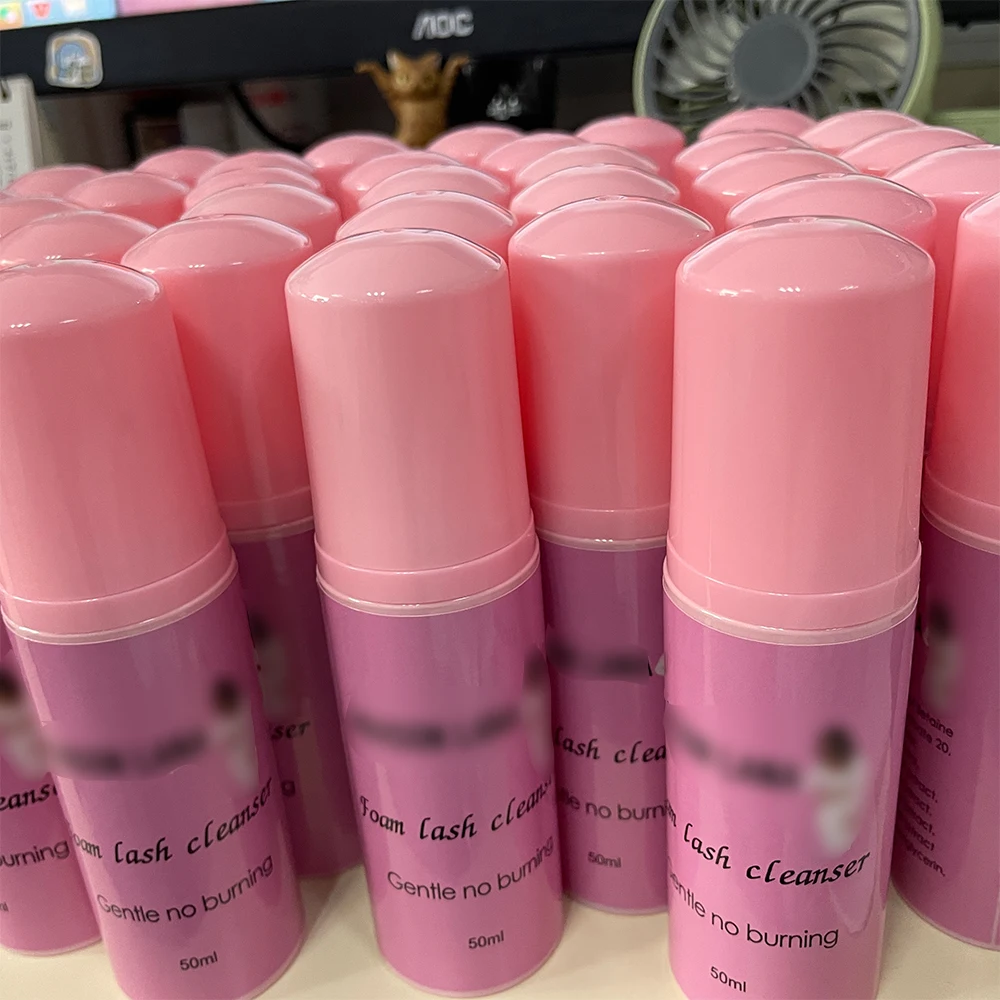 Abonnie Tear Free And Vegan Friendly Lash Extension Foam Shampoo Bottle Lash Shampoo Concentrate Kit Private Label With Brushes