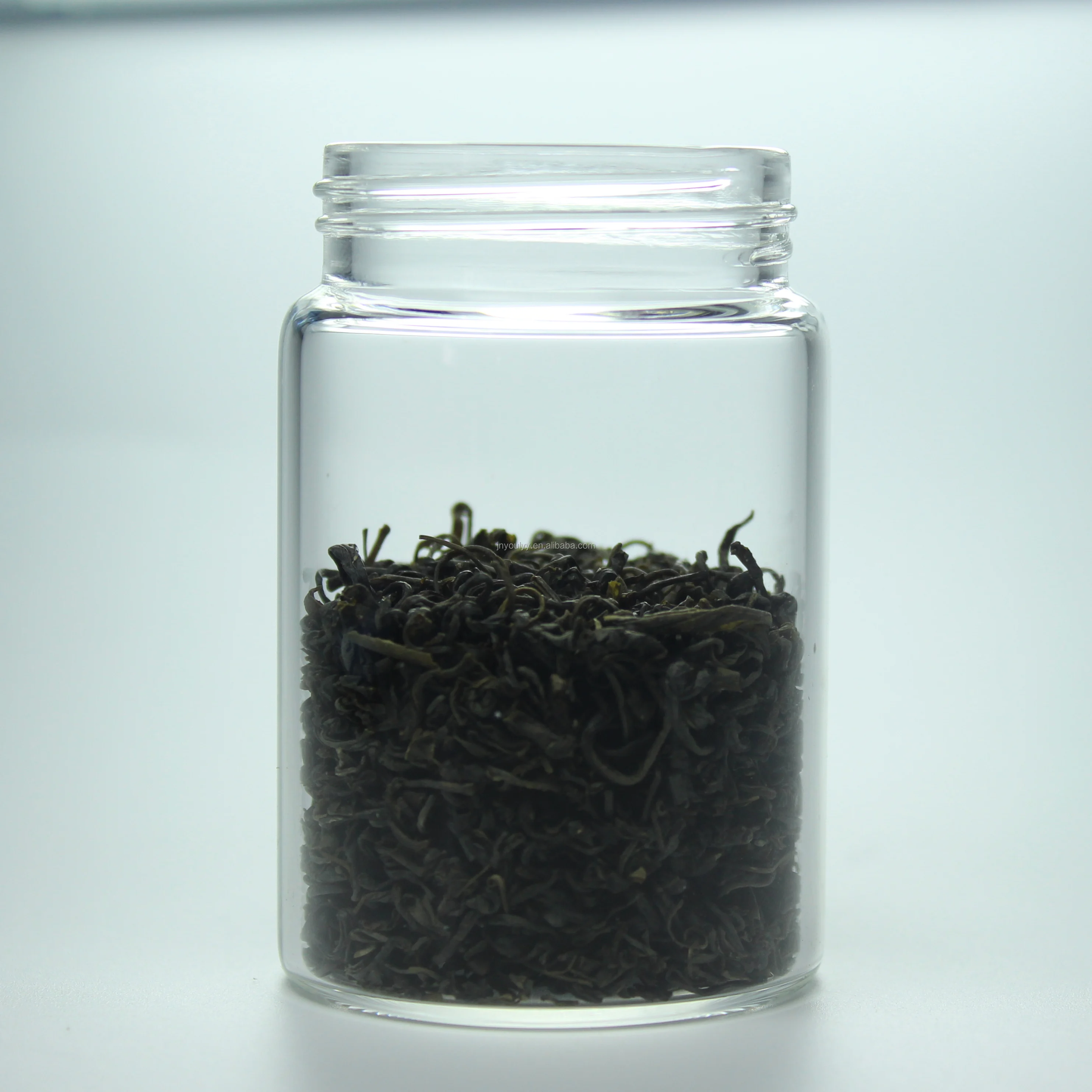 Big Mouth Clear Transparent Borosilicate Glass Bottle Glass Jar Screw Glass Bottle With Plastic Cap Aluminum Cap Cork