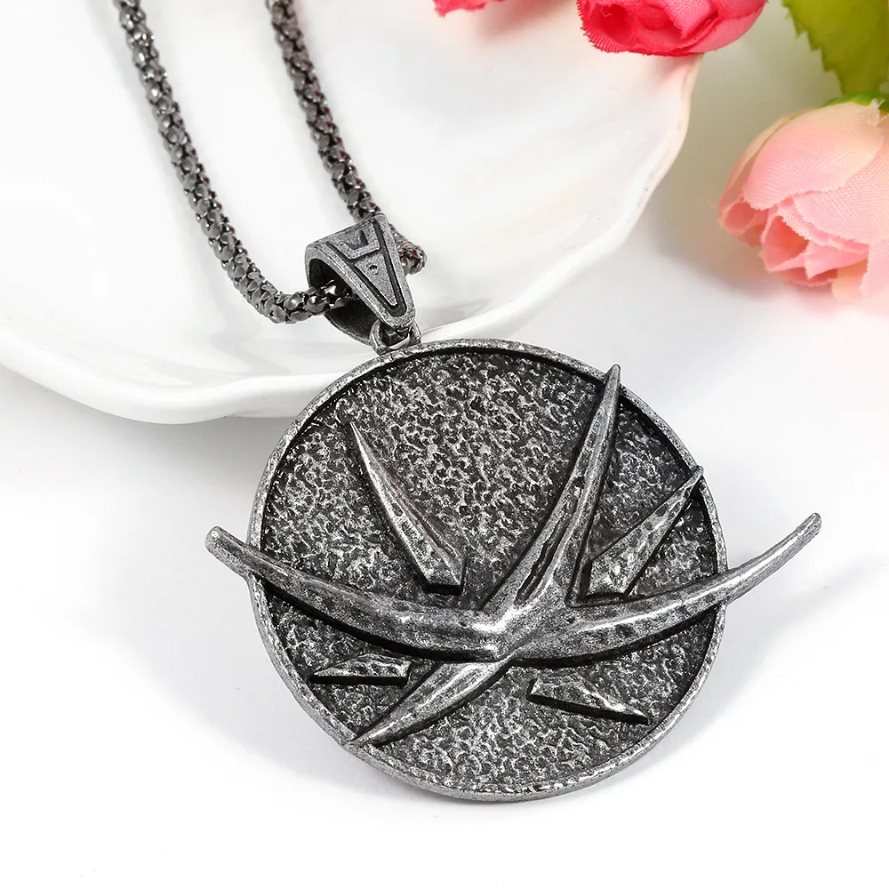 Hot Sale Pendant Wizard Witcher 3 Medallion Pendant Necklace The Wolf Head Necklace U Pick Color Halloween Necklace & Pendants