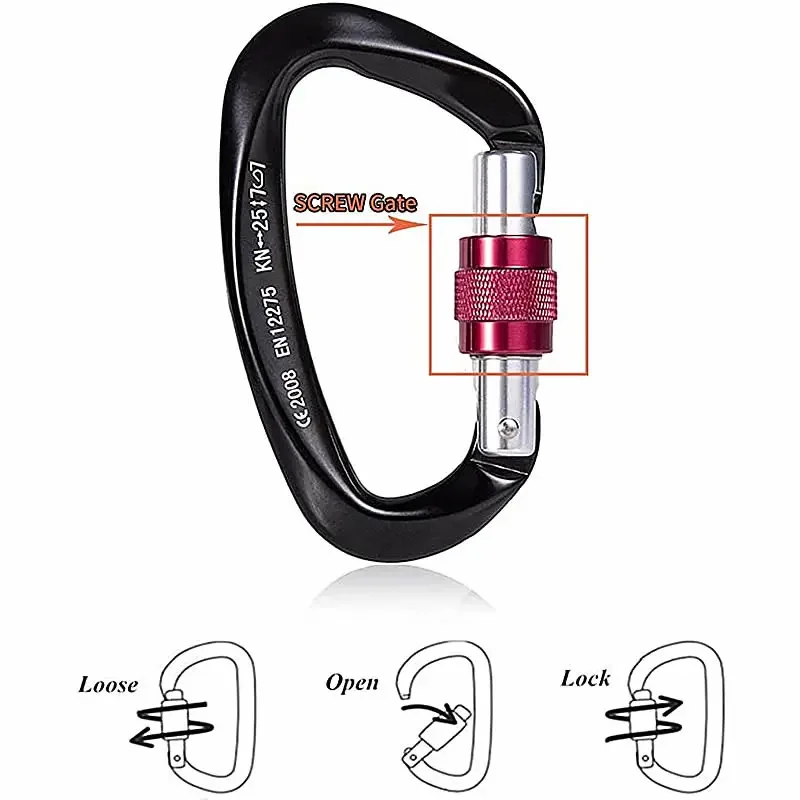 2023 Aluminum carabiner 25KN Ultra-Light Locking Climbing Carabiner