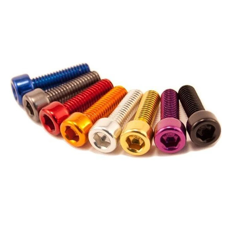colored anodized al7075 al6063 3mm m2m3m4 allen aluminum socket head cap screw