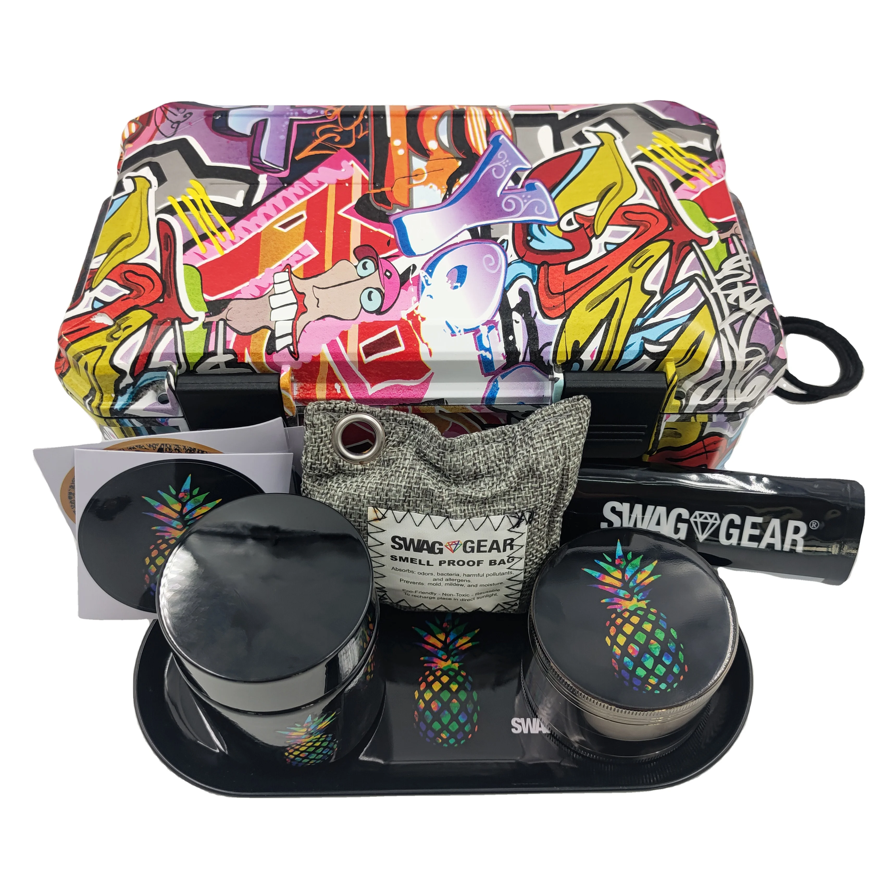 Custom Smoking Accessories Grinder Stash Jar Tray Smoking Stash Box smoking kit with custom logo