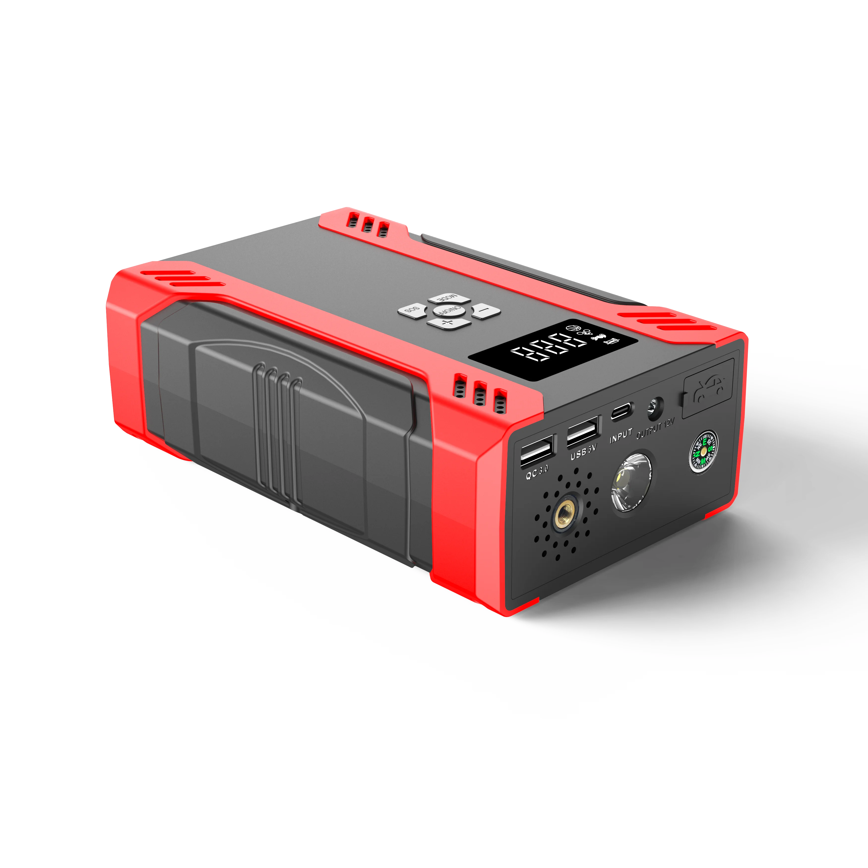 37000mWh Car Jump Starter Portable With Air Compressor 2000A Peak Current Jump Starter Auto Emergency Booster